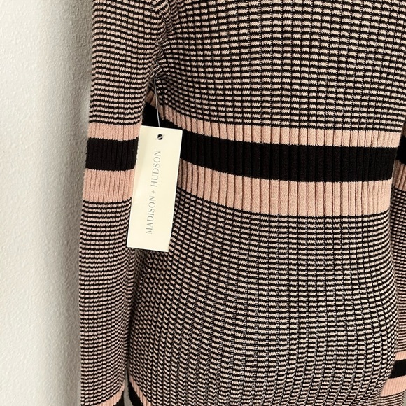 NWT Ribbed Striped Turtleneck Knit Maxi Dress - Picture 6 of 6